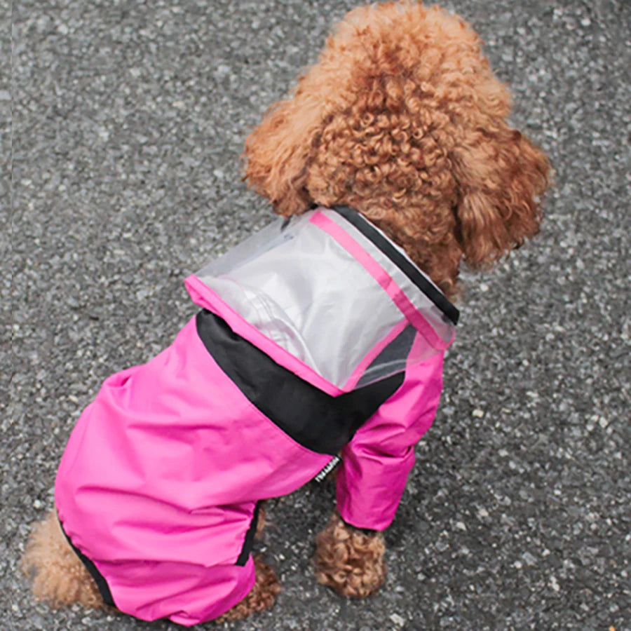 Waterproof Dog Raincoat Jacket – The Dog Face Pet Jumpsuit | Lightweight, Water-Resistant Pet Clothes for Small & Large Dogs (XS-4XL)