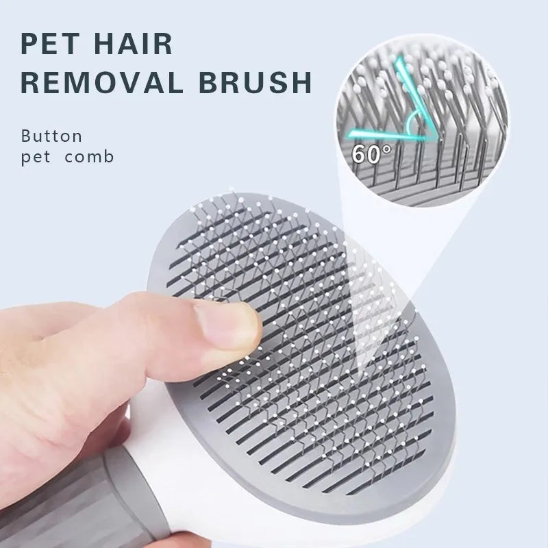 Self-Cleaning Pet Grooming Brush – Dog & Cat Hair Remover Comb | Deshedding & Dematting Tool for Dogs, Cats, Puppies & Kittens
