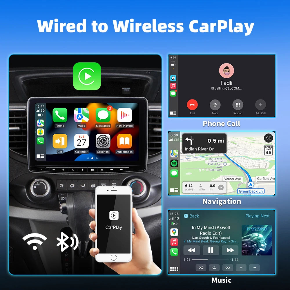 2In1 Carplay Dongle Android Auto Adapter Wired to Wireless Smart Box Car Accessories Intelligent System High Quality Luxury