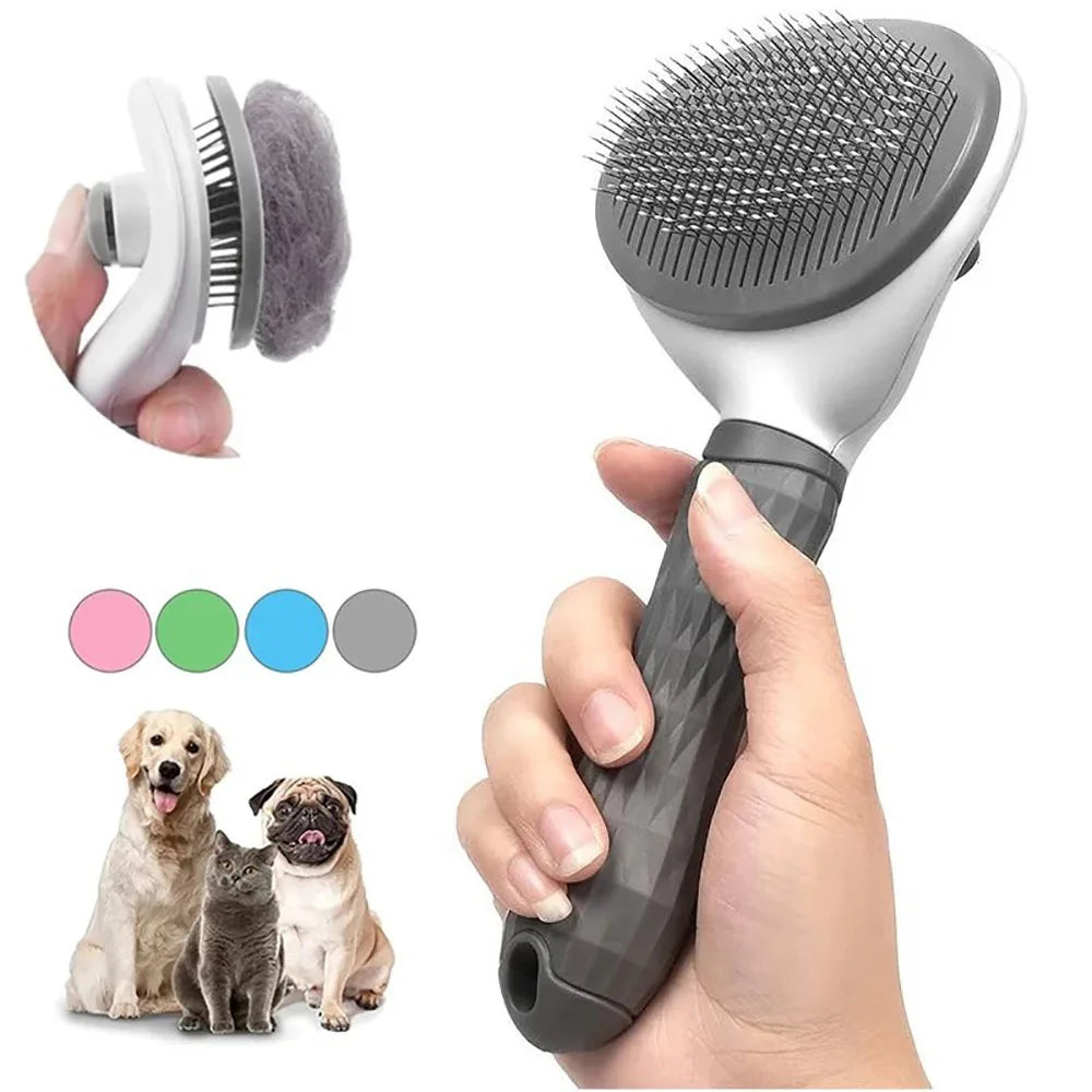 Self-Cleaning Pet Grooming Brush – Dog & Cat Hair Remover Comb | Deshedding & Dematting Tool for Dogs, Cats, Puppies & Kittens