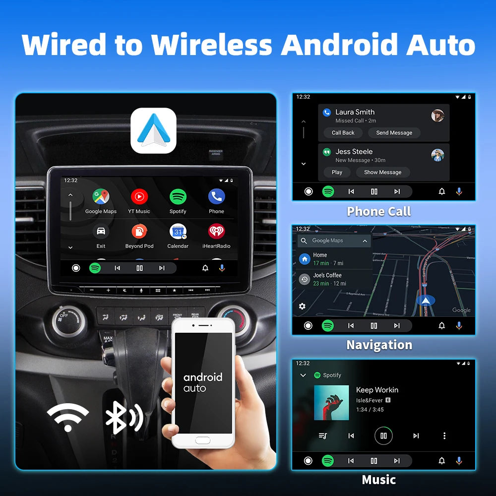 2In1 Carplay Dongle Android Auto Adapter Wired to Wireless Smart Box Car Accessories Intelligent System High Quality Luxury